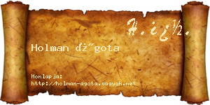 Holman Ágota névjegykártya